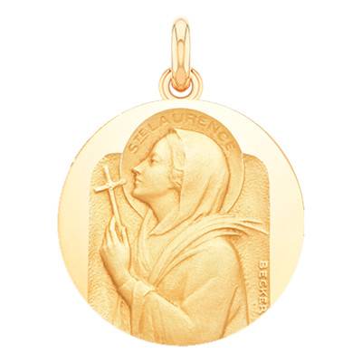 Médaille Sainte Laurence Or Jaune 750, Diamètre 15 mm à 20 mm - Becker