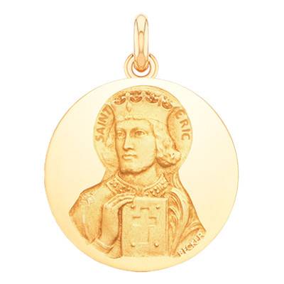 Médaille Saint Eric Or Jaune 750, Diamètre 15 mm à 20 mm - Becker