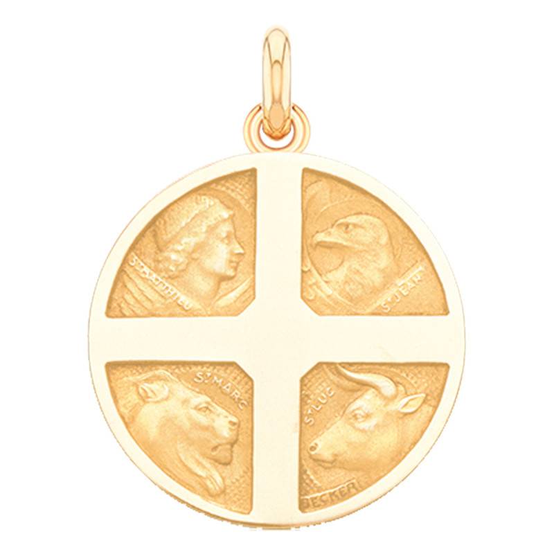 750/1000 Yellow Gold The 4 Evangelists Medal, Diameter 15 mm or 18 mm - Becker