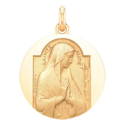 Médaille Sainte Aude Or Jaune 750, Diamètre 15 mm à 20 mm - Becker