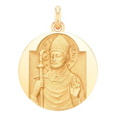 Médaille Saint Denis Or Jaune 750, Diamètre 15 mm à 20 mm - Becker