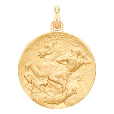 750/1000 Yellow Gold Saint Georges Medal, Diameter 15 mm to 20 mm - Becker