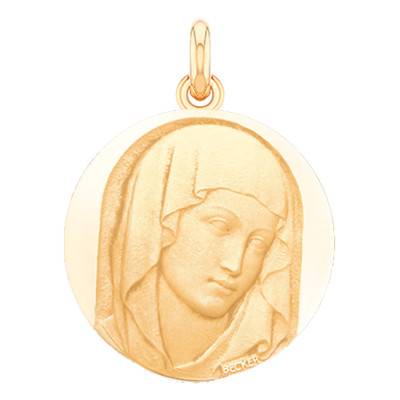 Médaille Vierge XIII Ronde Or Jaune 750, Diamètre 15 mm à 22 mm - Becker