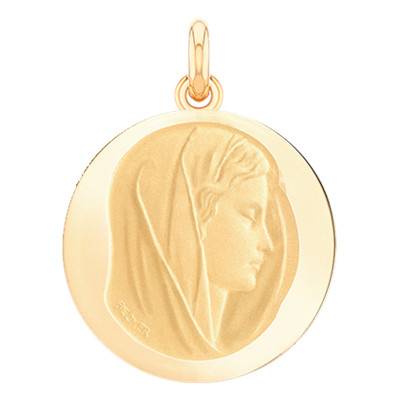 Médaille Vierge Purissima Ronde Or Jaune 750, Diamètre 15 mm à 22 mm - Becker