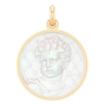 Médaille Enfant Ronde Nacre & Or Jaune 750, Diamètre 18 mm à 22 mm - Becker