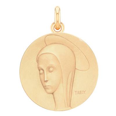 18K Yellow Gold Virgin Mary Domina Medal, Diameter 17 mm to 23 mm - Becker