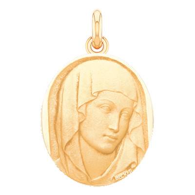 Médaille Vierge XIII Ovale Or Jaune 750, Diamètre 18 mm ou 20 mm - Becker