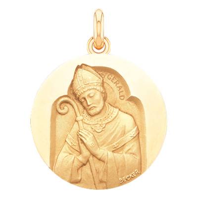Médaille Saint Gerald Or Jaune 750, Diamètre 15 mm à 20 mm - Becker