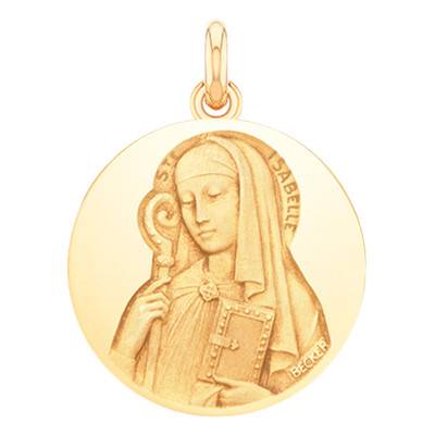 Médaille Sainte Isabelle Or Jaune 750, Diamètre 15 mm à 20 mm - Becker