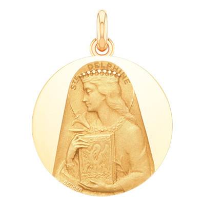 Médaille Sainte Delphine Or Jaune 750, Diamètre 15 mm à 20 mm - Becker
