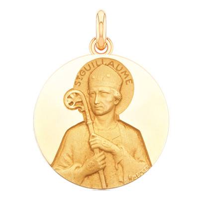 Médaille Saint Guillaume Or Jaune 750, Diamètre 15 mm à 20 mm - Becker