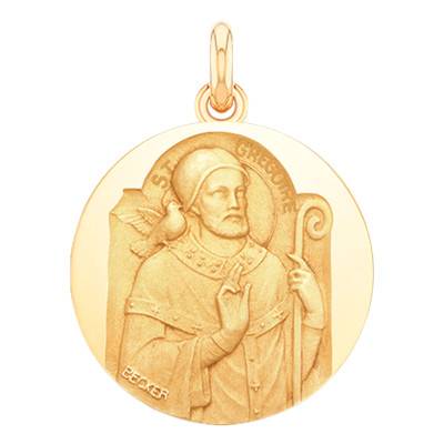 Médaille Saint Grégoire Or Jaune 750, Diamètre 15 mm à 20 mm - Becker