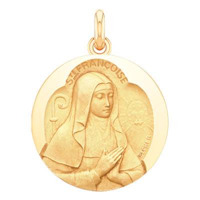 Médaille Sainte Françoise Or Jaune 750, Diamètre 15 mm à 20 mm - Becker
