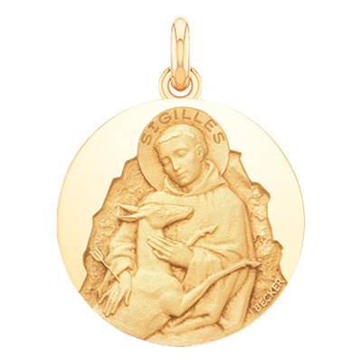 Médaille Saint Gilles Or Jaune 750, Diamètre 15 mm à 20 mm - Becker