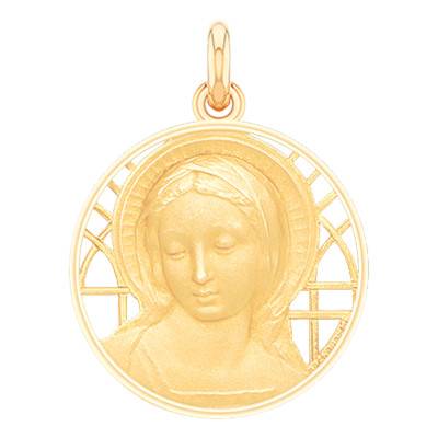 Médaille Vierge Amabilis Ajourée Or Jaune 750, Diamètre 18 mm - Becker