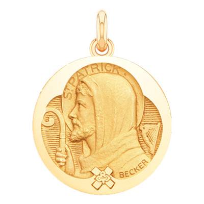 Médaille Saint Patrick Or Jaune 750, Diamètre 15 mm à 20 mm - Becker