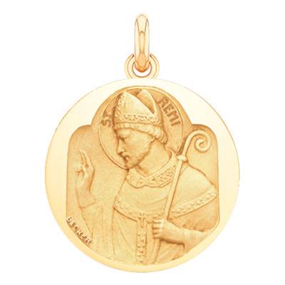 750/1000 Yellow Gold Saint Rémi Medal, Diameter 15 mm to 20 mm - Becker