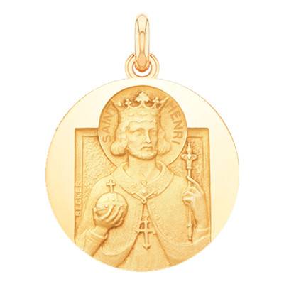 Médaille Saint Henri Or Jaune 750, Diamètre 15 mm à 20 mm - Becker