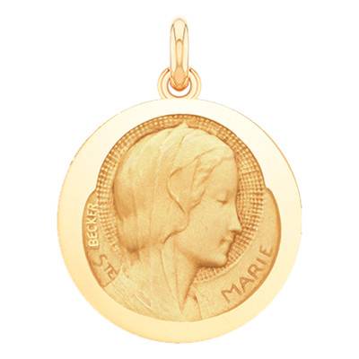 Médaille Sainte Marie Or Jaune 750, Diamètre 15 mm à 20 mm - Becker