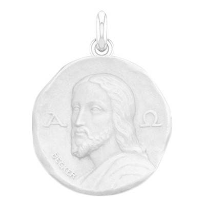Médaille Christ Catacombes Or Blanc 750, Diamètre 15 mm à 22 mm - Becker
