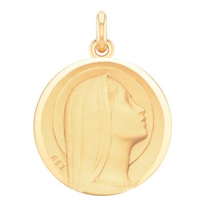 Médaille Vierge Sancta Fidelis Or Jaune 750, Diamètre 15 mm à 21 mm - Becker