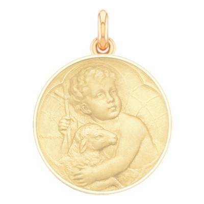 Médaille Enfant Jésus Et Mouton Or Jaune 750, Diamètre 15 mm à 22 mm - Becker