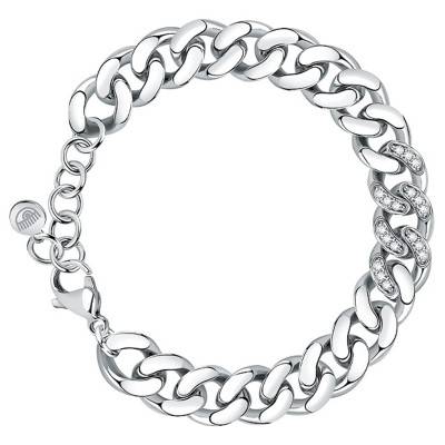 Bracelet chaîne argenté cristaux blancs, collection Chain, 17 cm à 19,5 cm - Chiara Ferragni