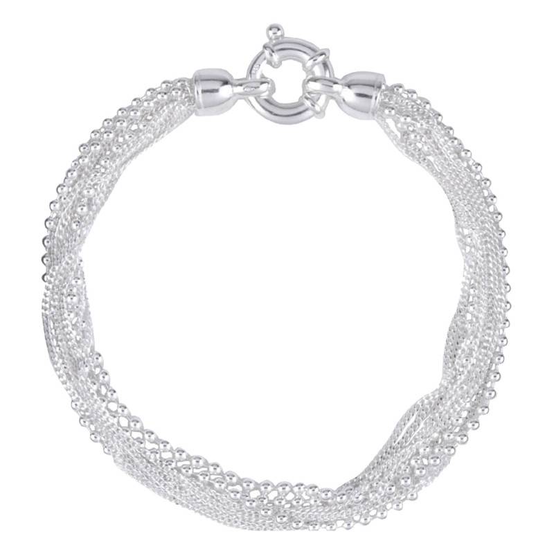 925 Silver Bernadette Multi-Chain Bracelet, Length 18.50 cm - Clio Blue