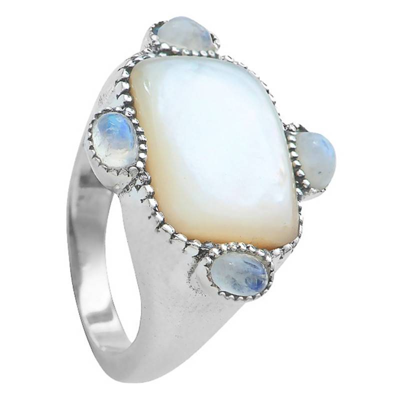 Emilienne 925 Silver & Mother-of-Pearl Ring - Clio Blue