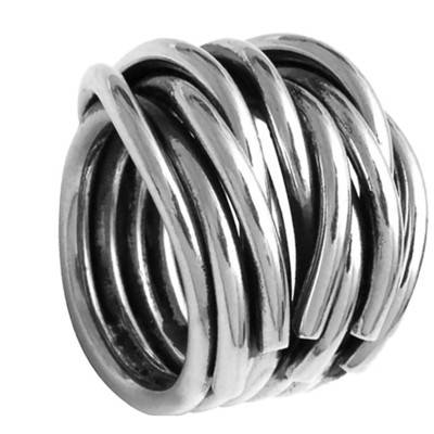 Noici Blackened 925 Silver Multi-Band Ring - Clio Blue