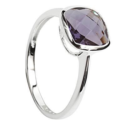 Bague Sissi Violet 8 x 8 mm en Argent - Clio Blue