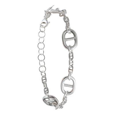 Bracelet Double Maille Marine en Argent, Longueur 14 cm à 19 cm - Clio Blue