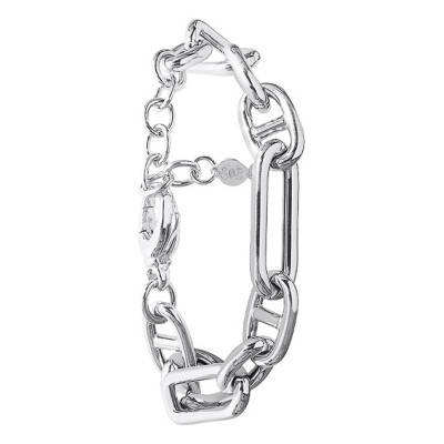 Silver 925 Mariner Chain Bracelet, Length 17 cm to 20 cm - Clio Blue