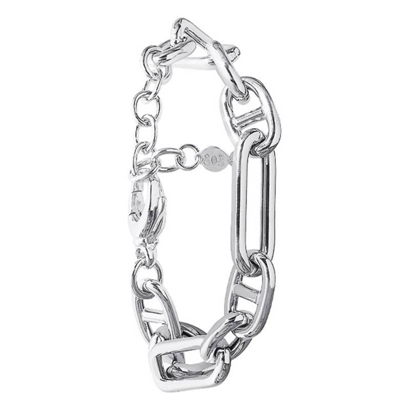 Silver 925 Mariner Chain Bracelet, Length 17 cm to 20 cm - Clio Blue