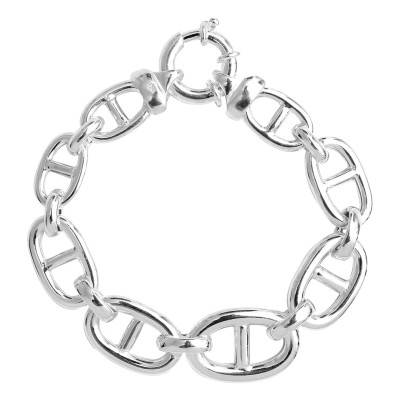 925 Silver Maura Graduated Mariner Chain Bracelet, Length 20.50 cm, Width 10 mm to 16 mm - Clio Blue