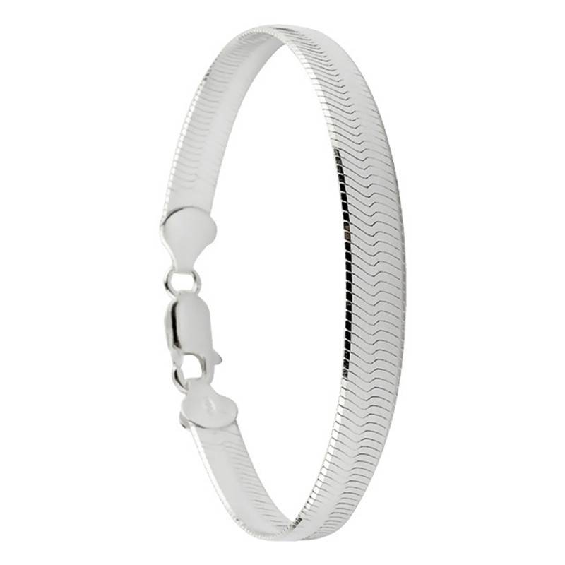 925 Silver Mirror Link Bracelet, Length 18.5 cm, Width 6.25 mm - Clio Blue