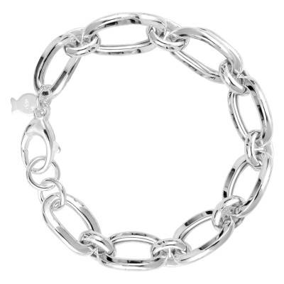 Bracelet Maille Fantaisie en Argent 925, Longueur 19,50 cm - Clio Blue