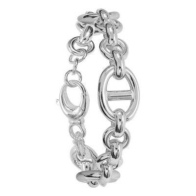 Silver 925 Mariner Chain Links Bracelet, Length 21 cm - Clio Blue
