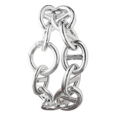 925 Silver Mariner Chain & Ring Clasp Bracelet, Length 19 cm - Clio Blue