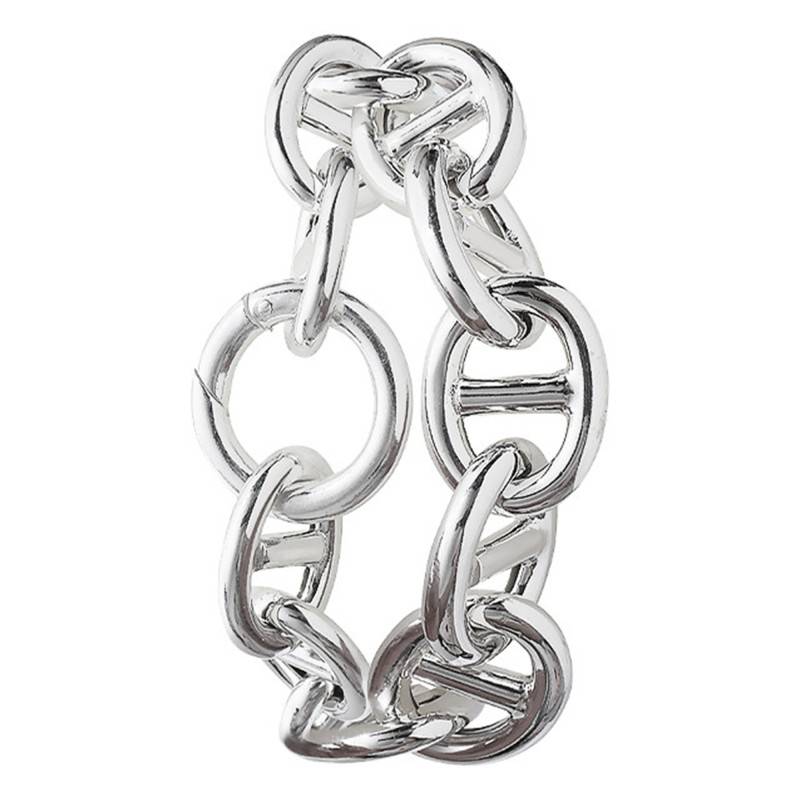 925 Silver Mariner Chain & Ring Clasp Bracelet, Length 19 cm - Clio Blue