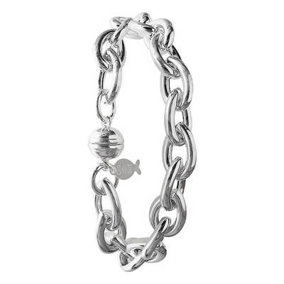 Silver 925 Oval Link Bracelet, Length 18.50 cm - Clio Blue