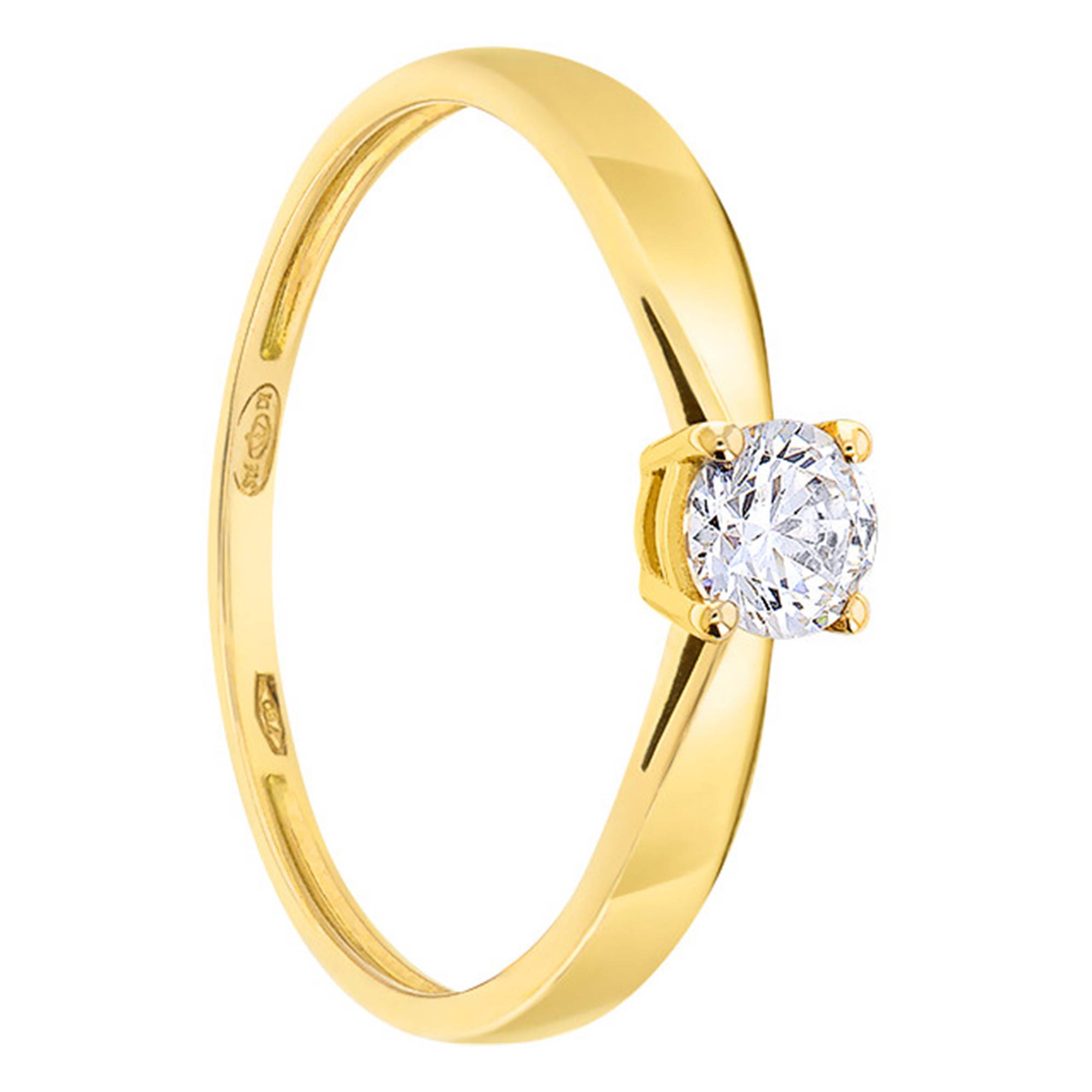 Bague Solitaire Diamant ct Or Jaune 750 Demetra Ocarat