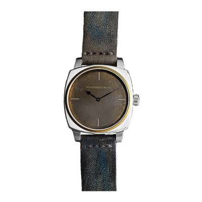 Montre Squarematic Unique effet vieilli & pétrole - Schaumburg Watch