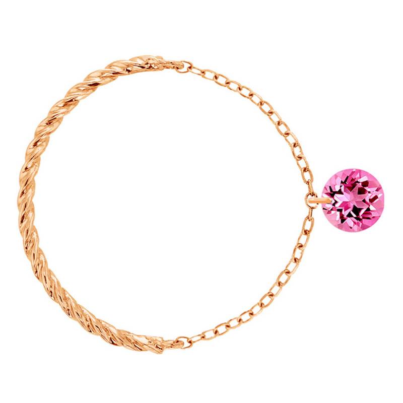750/1000 Rose Gold & Pierced Pink Sapphire Double Link Ring 0.30 ct - Demetra