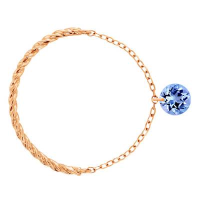 750/1000 Rose Gold & Pierced Blue Sapphire Double Link Ring 0.30 ct - Demetra