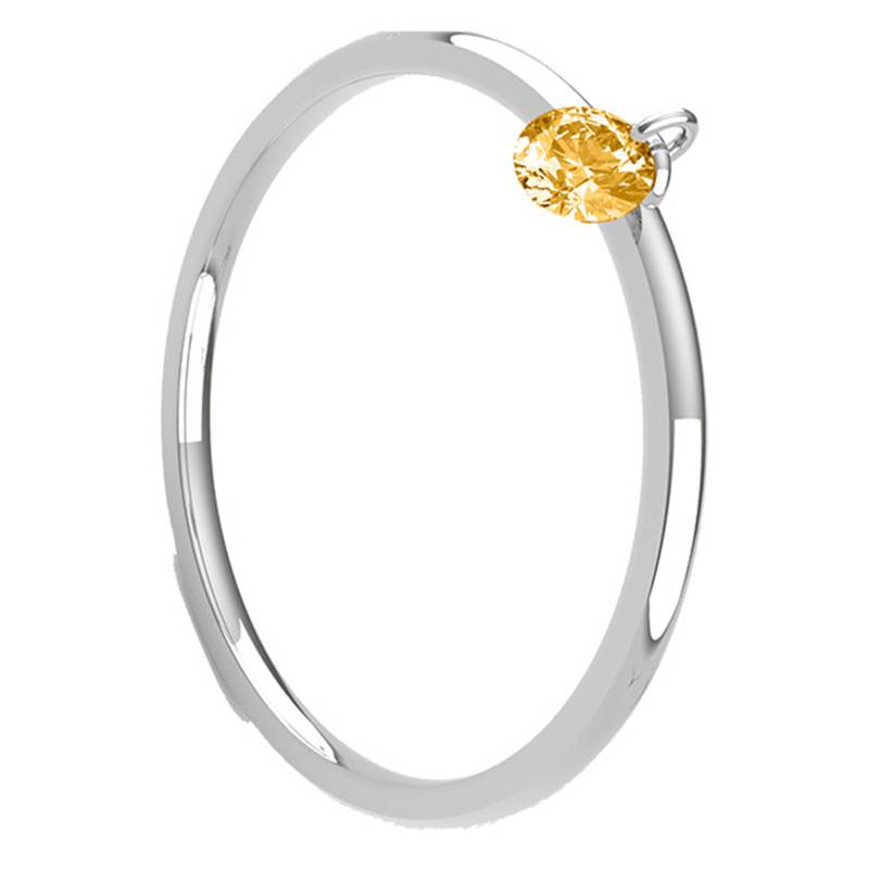 750/1000 White Gold & Pierced Yellow Sapphire 0.30 ct Smooth Ring - Demetra