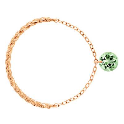 Bague Corde Or Rose 750, Saphir Vert Percé 0,30 ct - Demetra