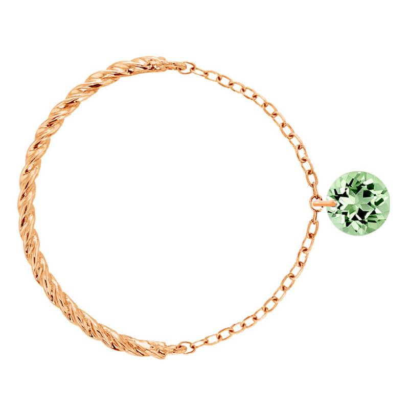 750/1000 Rose Gold & Pierced Green Sapphire Double Link Ring 0.30 ct - Demetra