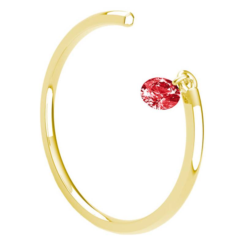 750/1000 Yellow Gold Open Smooth Ring & Pierced Red Sapphire 0.30 ct - Demetra
