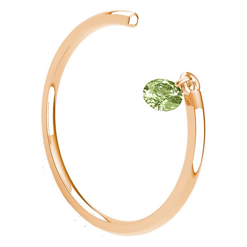 750/1000 Rose Gold, Open & Pierced Green Sapphire 0.30 ct Smooth Ring - Demetra